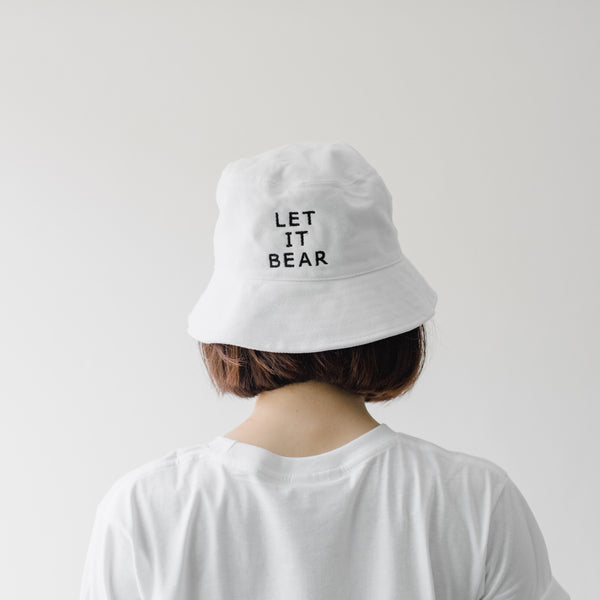 LET IT BEAR, BUCKET HAT (White)