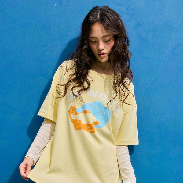 NO WORK, Glow in the dark t-shirt (Butter)