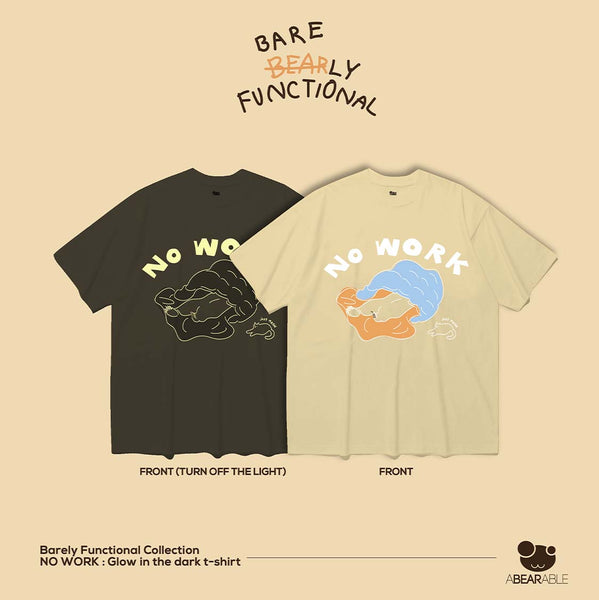 NO WORK, Glow in the dark t-shirt (Butter)