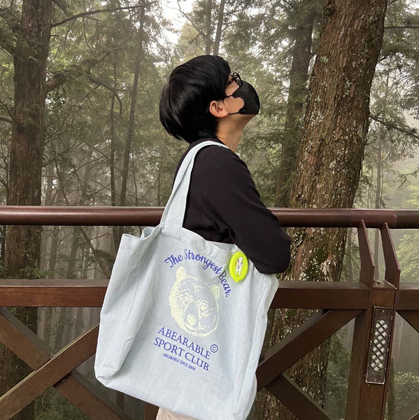 THE STRONGEST BEAR, Glow in the dark tote bag