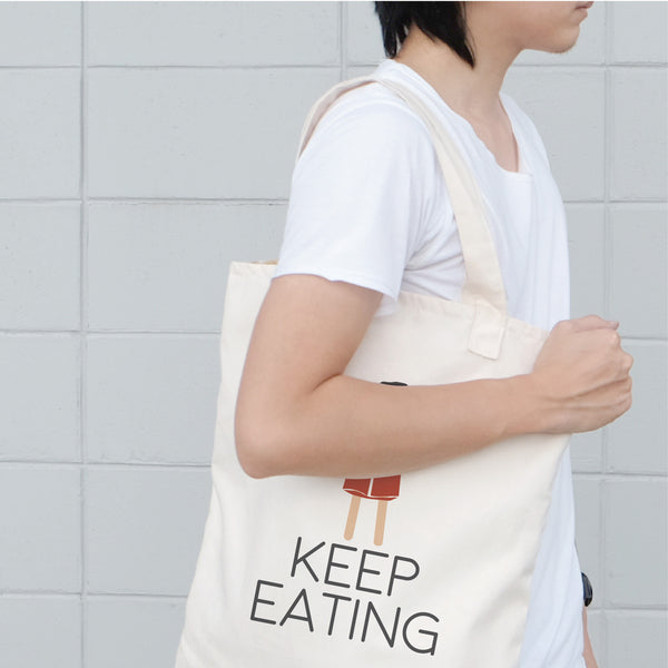 KEEP EATING, Changeable color tote bag