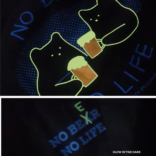 NO BEER NO LIFE, Glow in the dark t-shirt (Oversized)