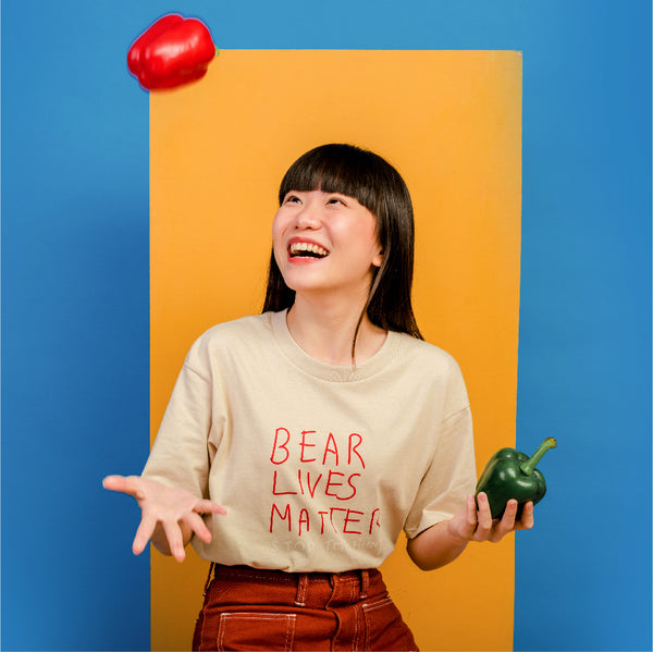 BEAR LIVES MATTER, Changeable color t-shirt (ฺBeige)